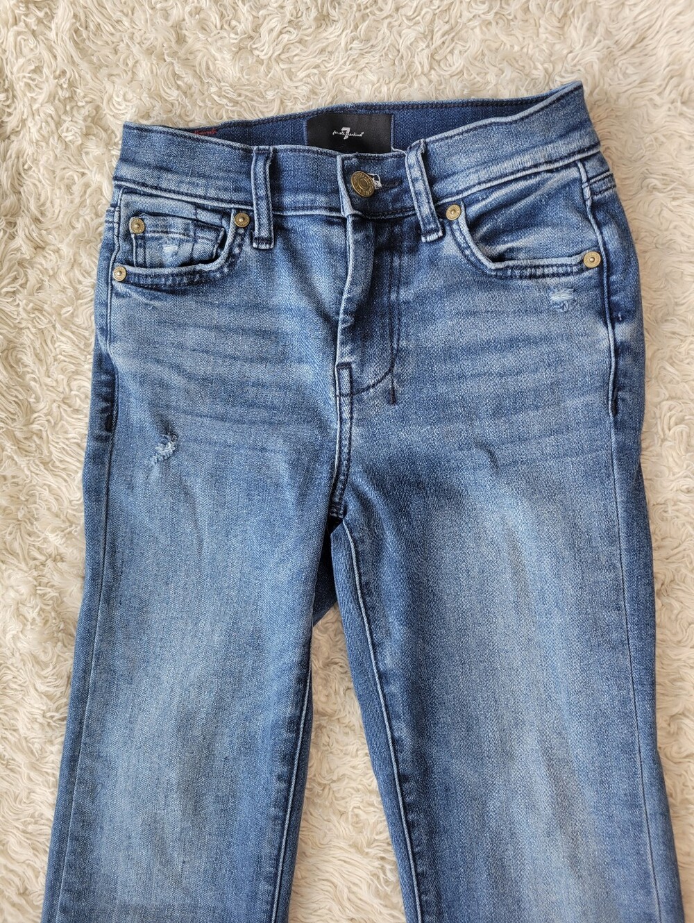 7 For All Mankind Dojo Women’s Flare Jeans Pond Blue 7FAM Size 23 - Picture 6 of 10